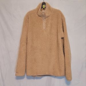 Only work once.  Very warm.  Crown and Ivy tan fleece pull over size large